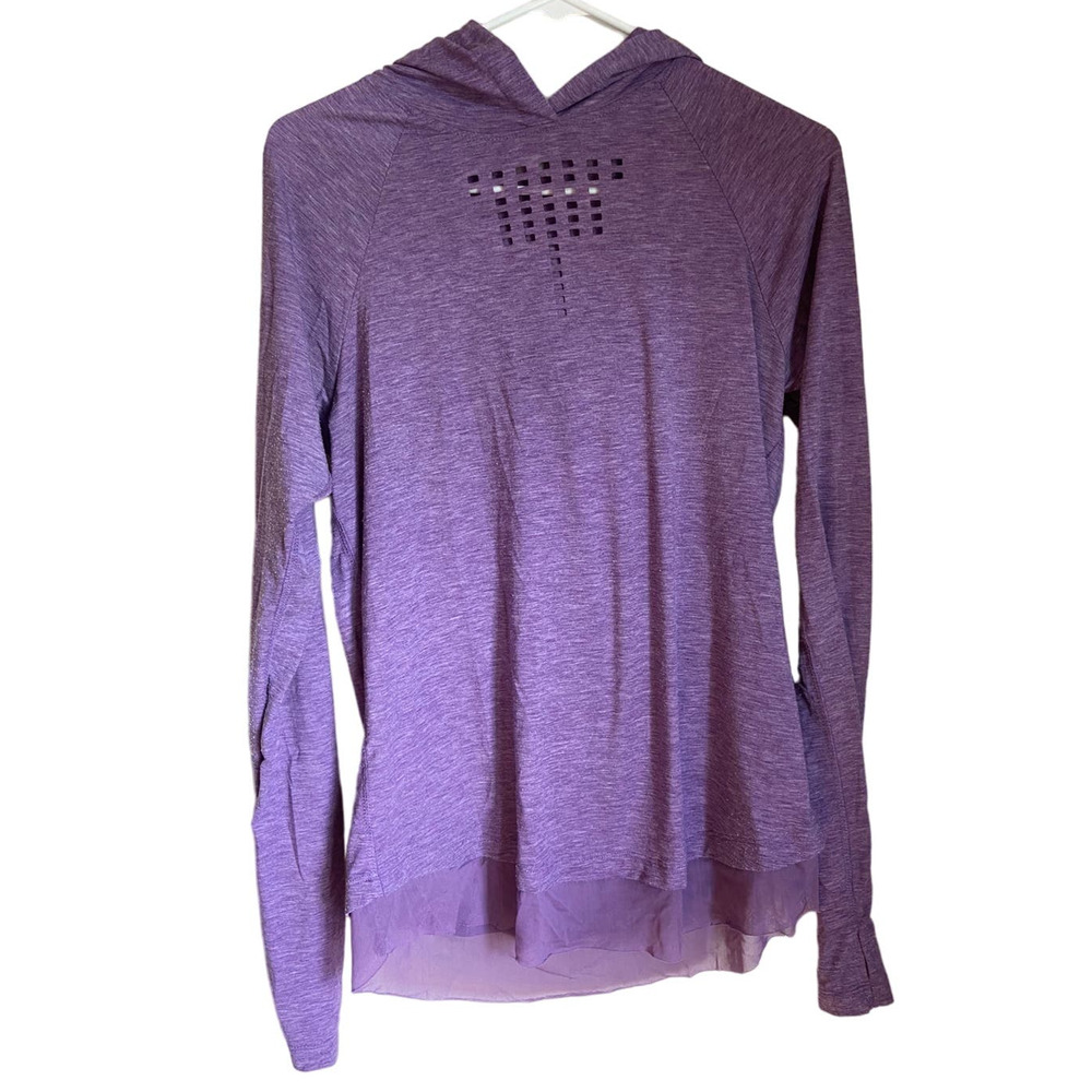Nanette Lepore Play Soft Laser Cut Shacket Hooded Shirt Fairy Twilight Preppy S